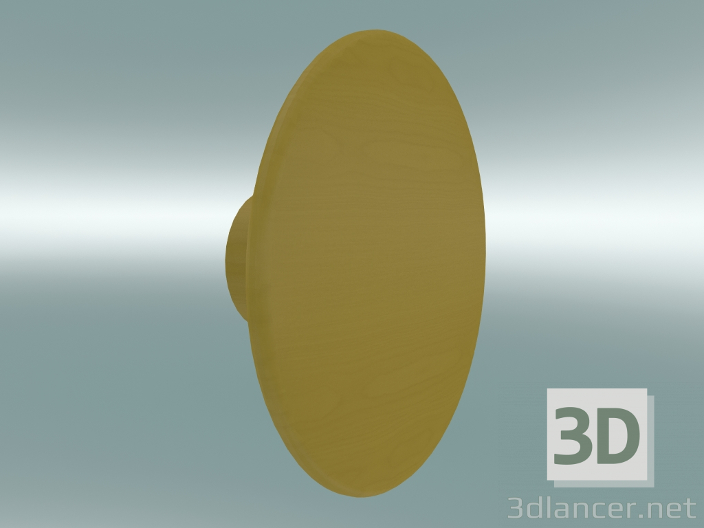 modello 3D Appendiabiti Dots Wood (Ø13 cm, senape) - anteprima
