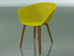 Armchair 4203 (4 wooden legs, teak effect, PP0002)