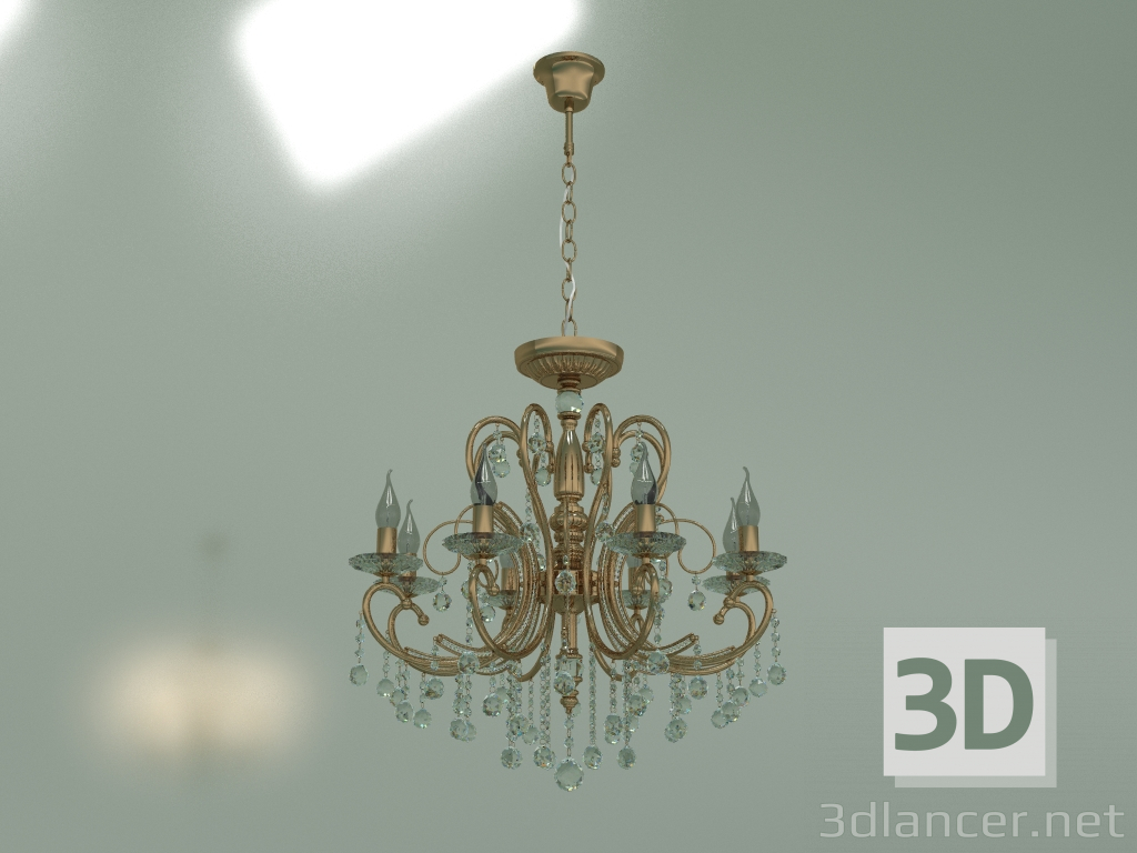 3d model Hanging chandelier 10096-8 (gold) - preview
