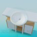 3D Modell Runde Waschbecken mit Sockel - Vorschau