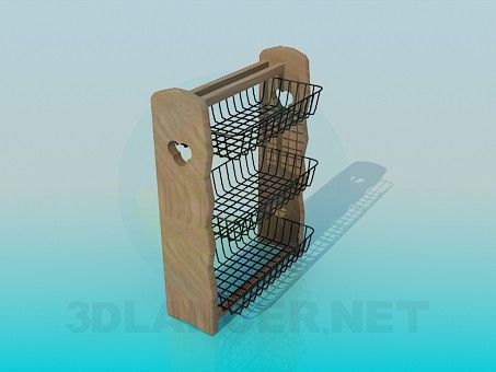 3d model Kitchen hanging shelf - preview 3d model Kitchen hanging shelf - preview