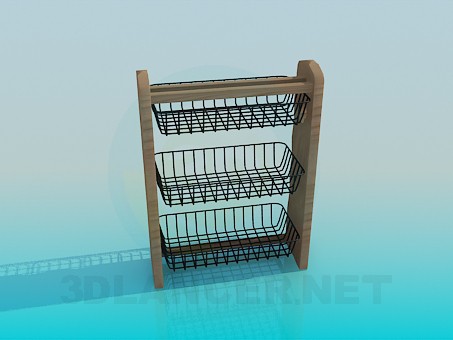 3d model Kitchen hanging shelf - preview 3d model Kitchen hanging shelf - preview