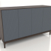 3D modeli Frezelenmiş cepheli TV sehpası FARGO 1600x500x950 mm (arduvaz, koyu meşe, seçenek 1) - önizleme