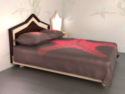 Double bed with night lighting "Starfish"