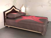 Double bed with night lighting "Starfish"