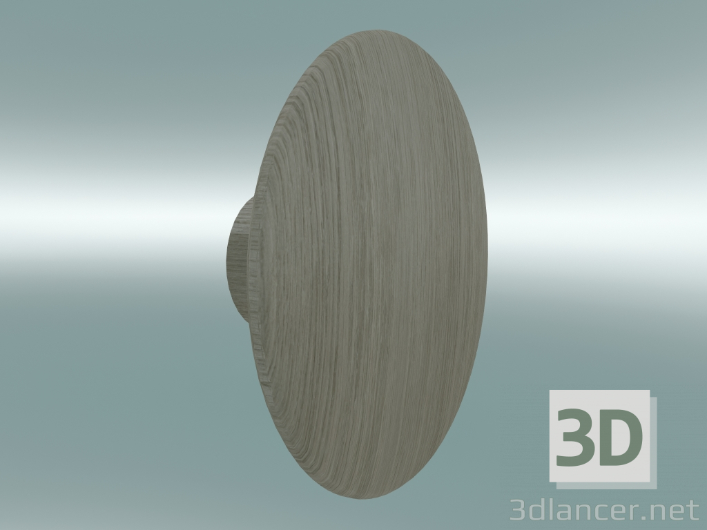3D Modell Kleiderhaken Dots Wood (Ø13 cm, Eiche) - Vorschau