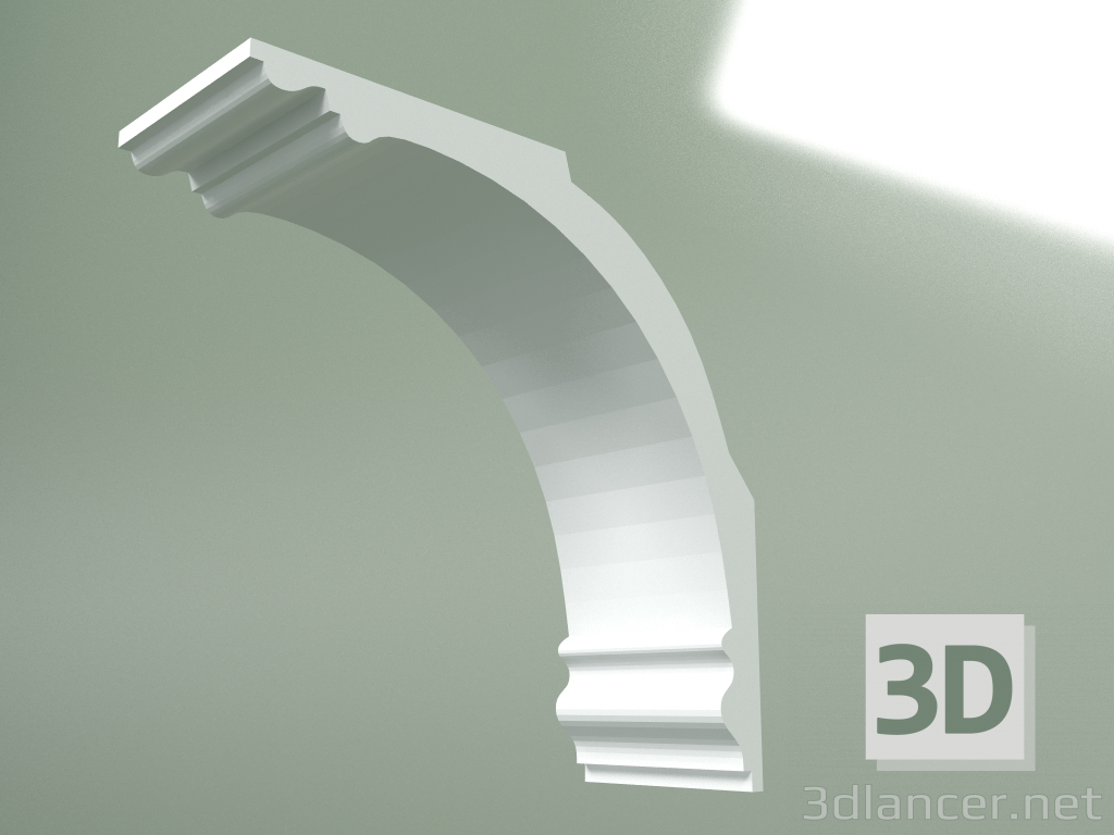 modello 3D Cornicione in gesso (zoccolo a soffitto) KT192 - anteprima