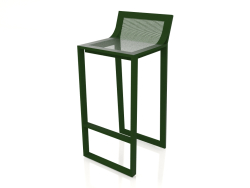 High stool with a high back (Bottle green)