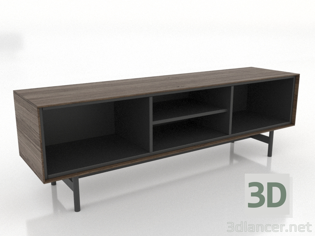 modèle 3D Meuble TV 3 1450 mm (frêne éclairci noyer) - preview modèle 3D Meuble TV 3 1450 mm (frêne éclairci noyer) - preview