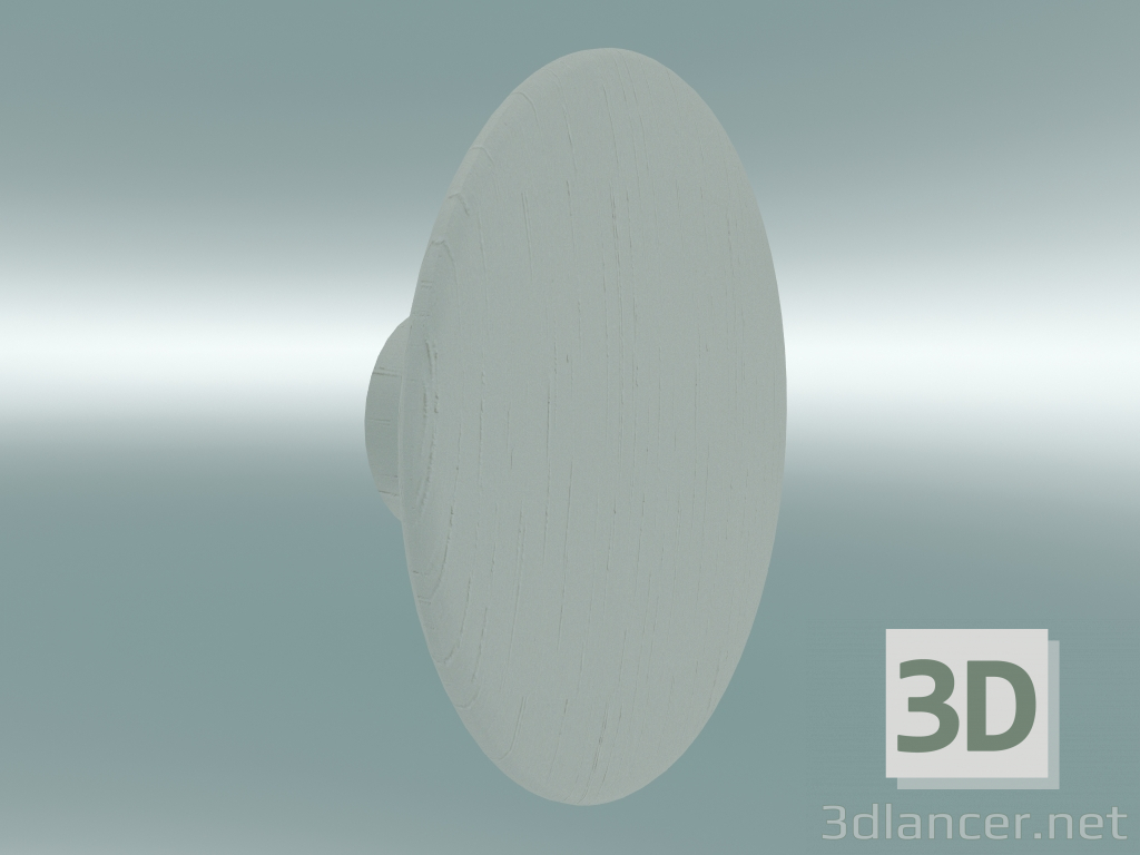 modello 3D Appendiabiti Dots Wood (Ø13 cm, bianco sporco) - anteprima