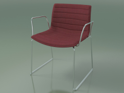 Cadeira 3120 (sobre patins, com braços, com estofo em tecido removível)