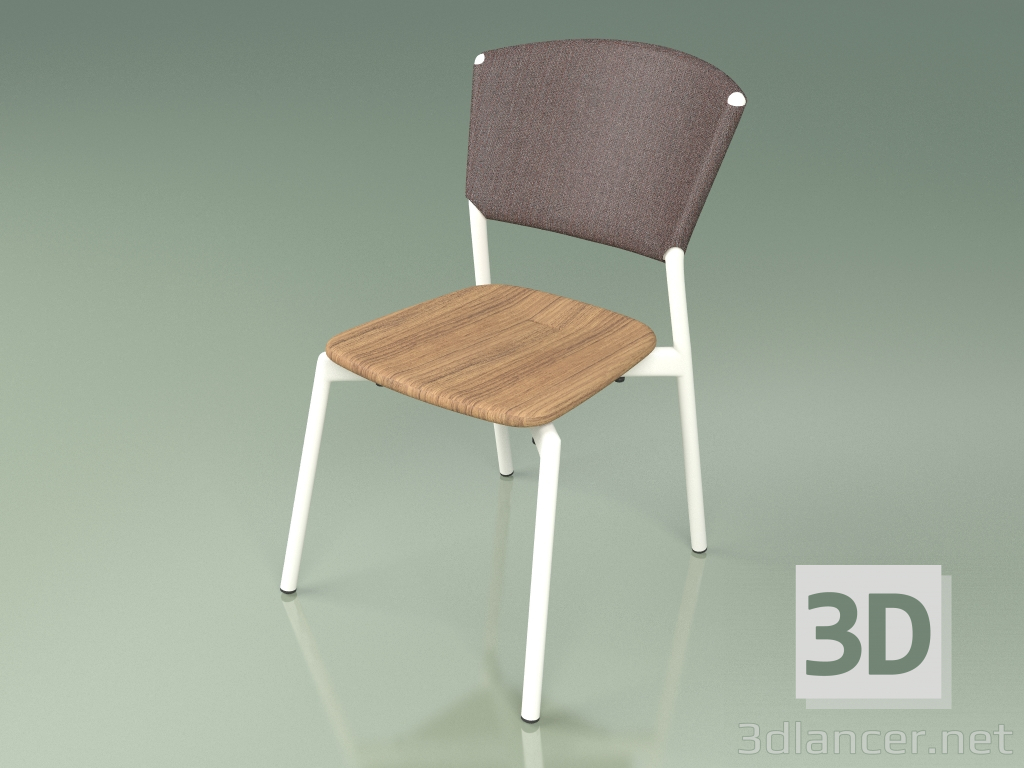modello 3D Sedia 020 (Metallo Latte, Marrone) - anteprima