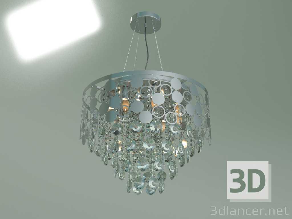 modèle 3D Lustre suspendu Lianna 10123-8 (cristal transparent chromé Strotskis) Smart - preview