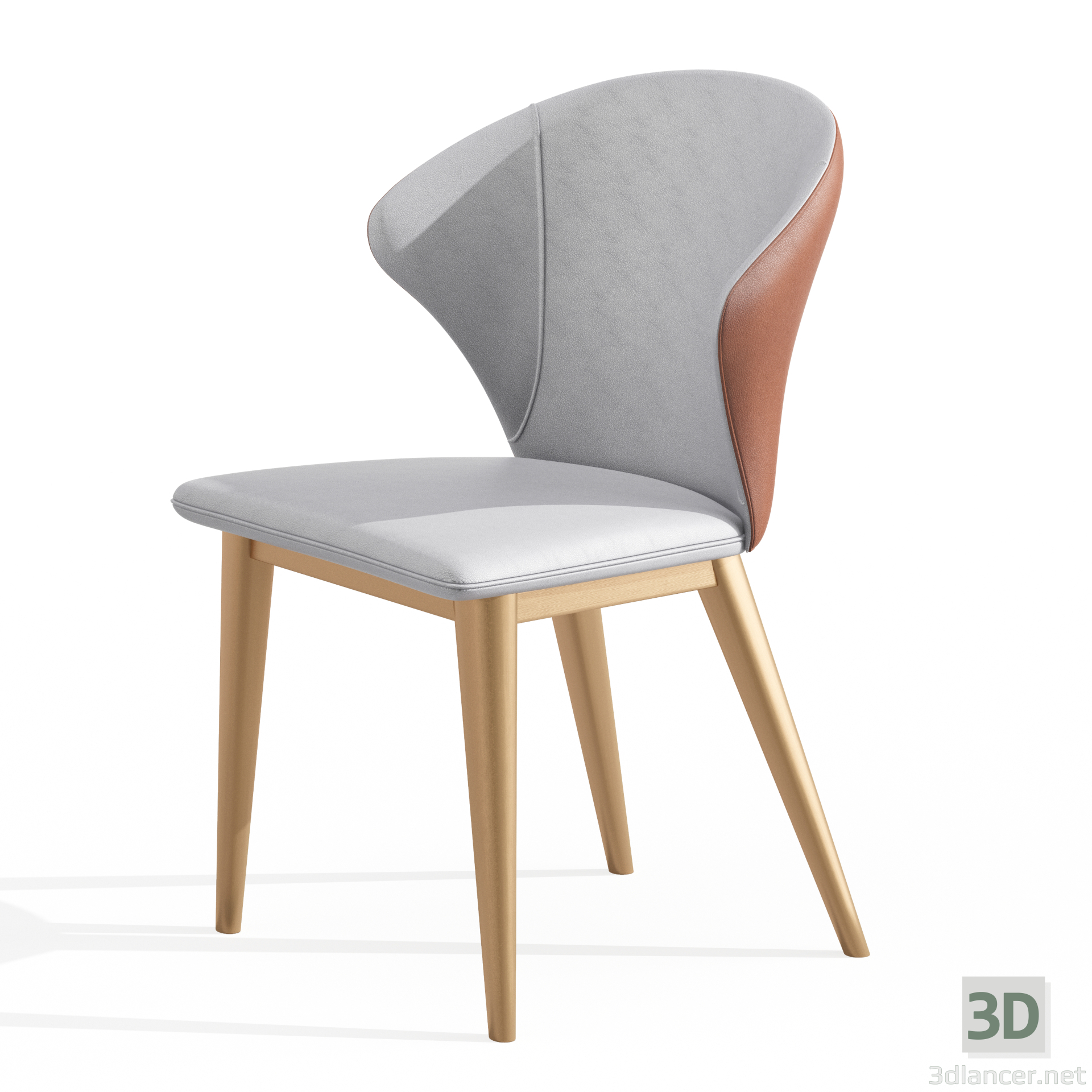 modèle 3D de Chaise de salle à manger Fauteuil à oreilles Marron acheter - rendu