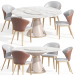 3d Dining Chair Wingback Chair Brown model buy - render