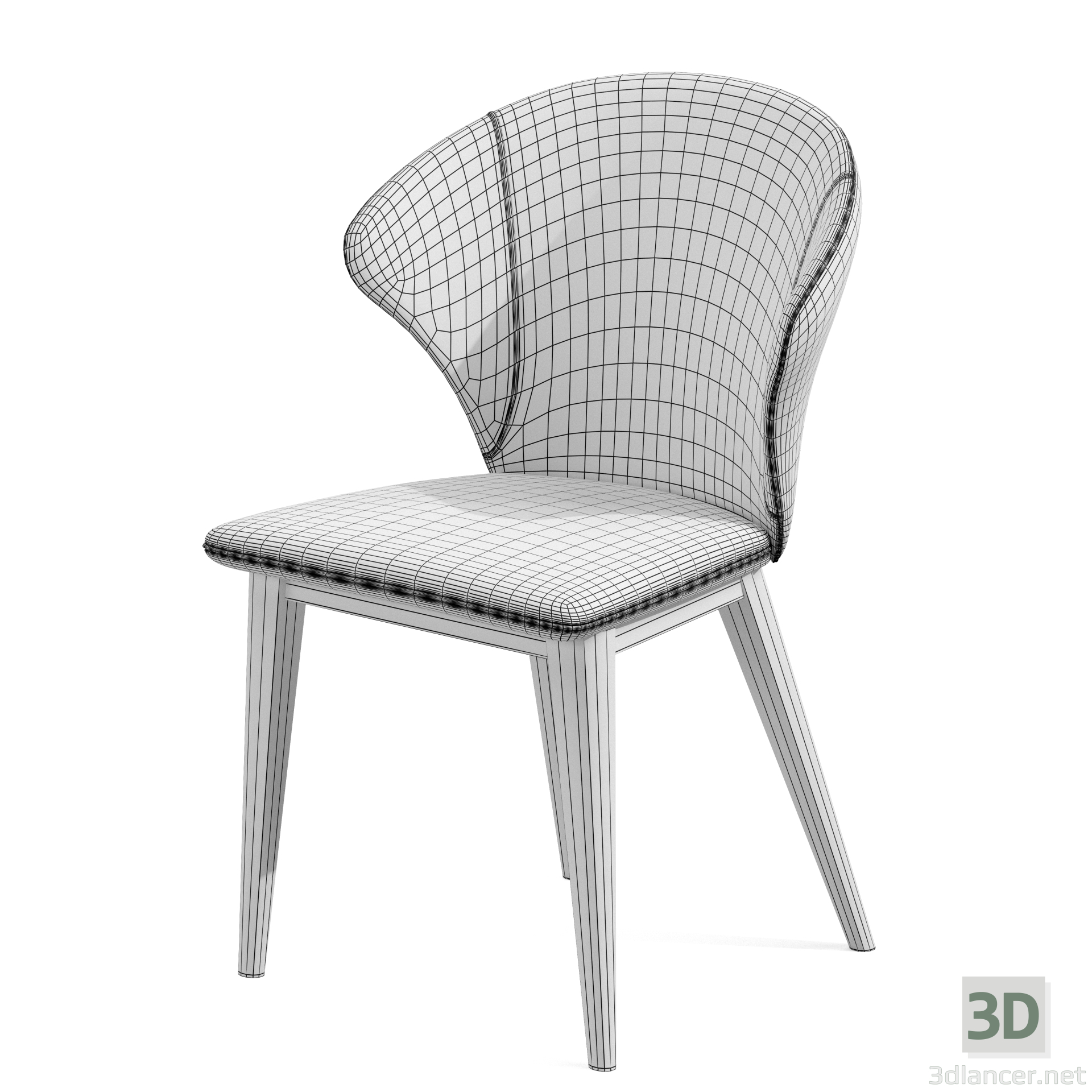 3d Обідній стілець Wingback Chair Brown модель купити - зображення
