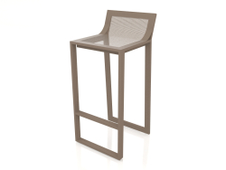 High stool with a high back (Bronze)