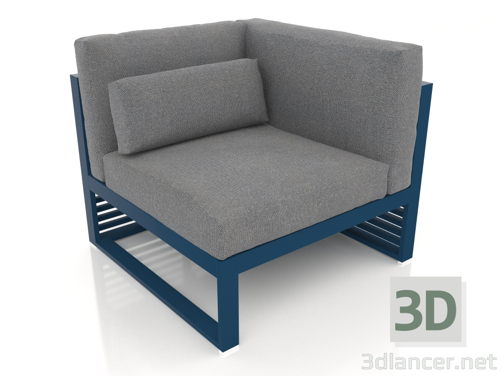 modèle 3D Canapé modulable section 6 droite, dossier haut (Gris bleu) - preview