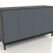 3d model TV stand FARGO with milled facades 1600x500x950 mm (slate, black oak, option 1) - preview