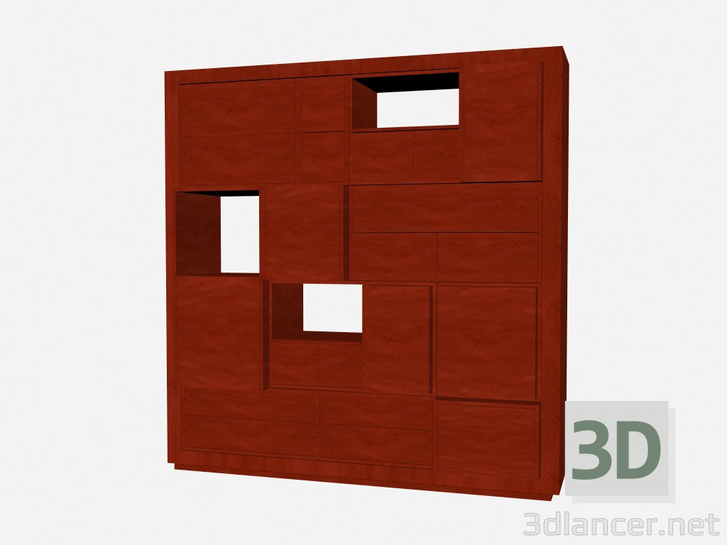 modello 3D Libreria 1 asse - anteprima