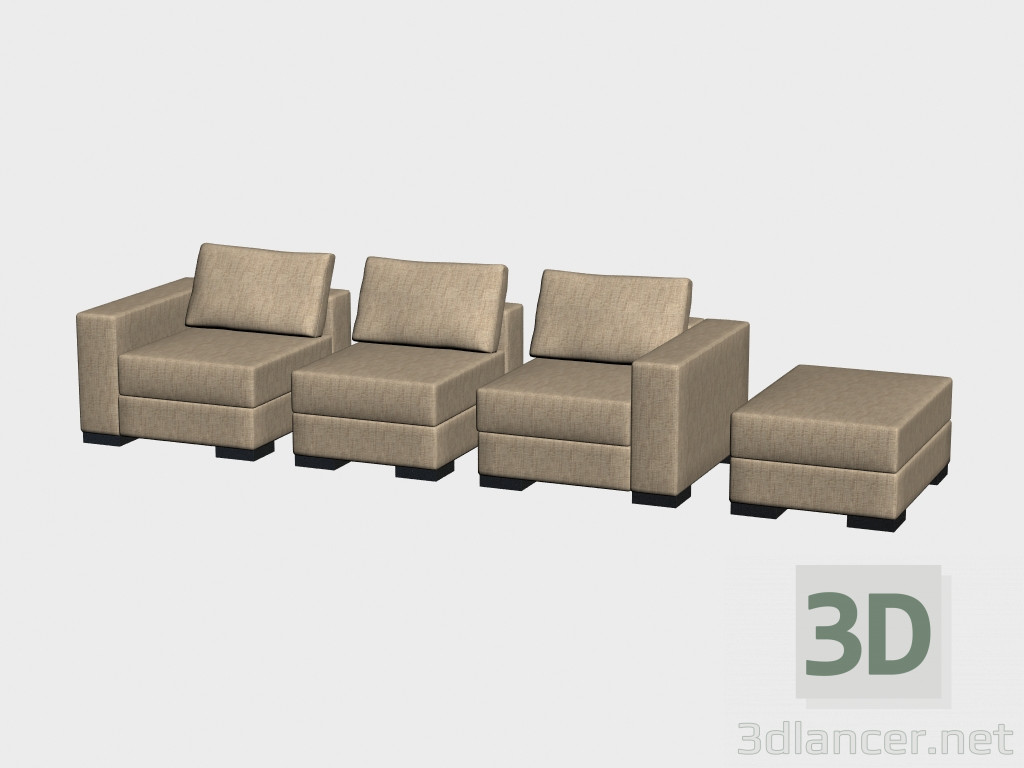 modello 3D Elementi per divano letto Brabus - anteprima