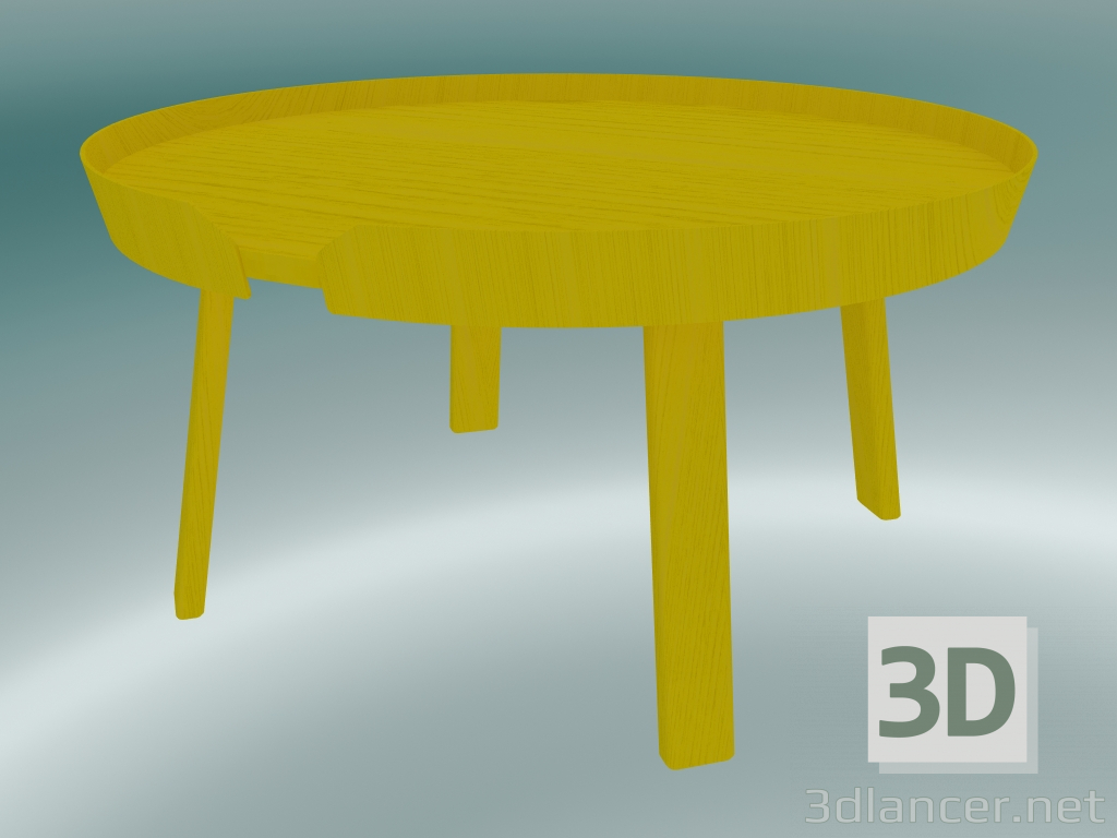 3 डी मॉडल चारों ओर कॉफी टेबल (बड़ी, पीली) - पूर्वावलोकन