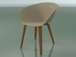 Armchair 4203 (4 wooden legs, teak effect, PP0004)