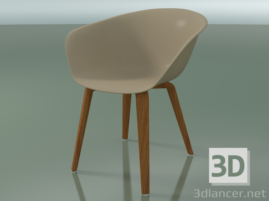 3 डी मॉडल आर्मचेयर 4203 (4 लकड़ी के पैर, सागौन प्रभाव, PP0004) - पूर्वावलोकन