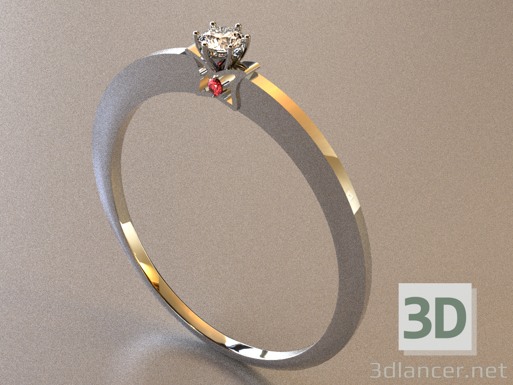 3d model engagement ring - preview