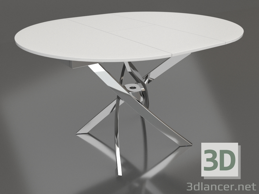 3d model Folding table Charly 100-129 (white-chrome) - preview