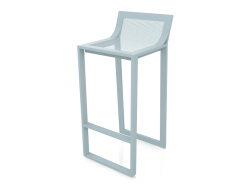 High stool with a high back (Blue gray)