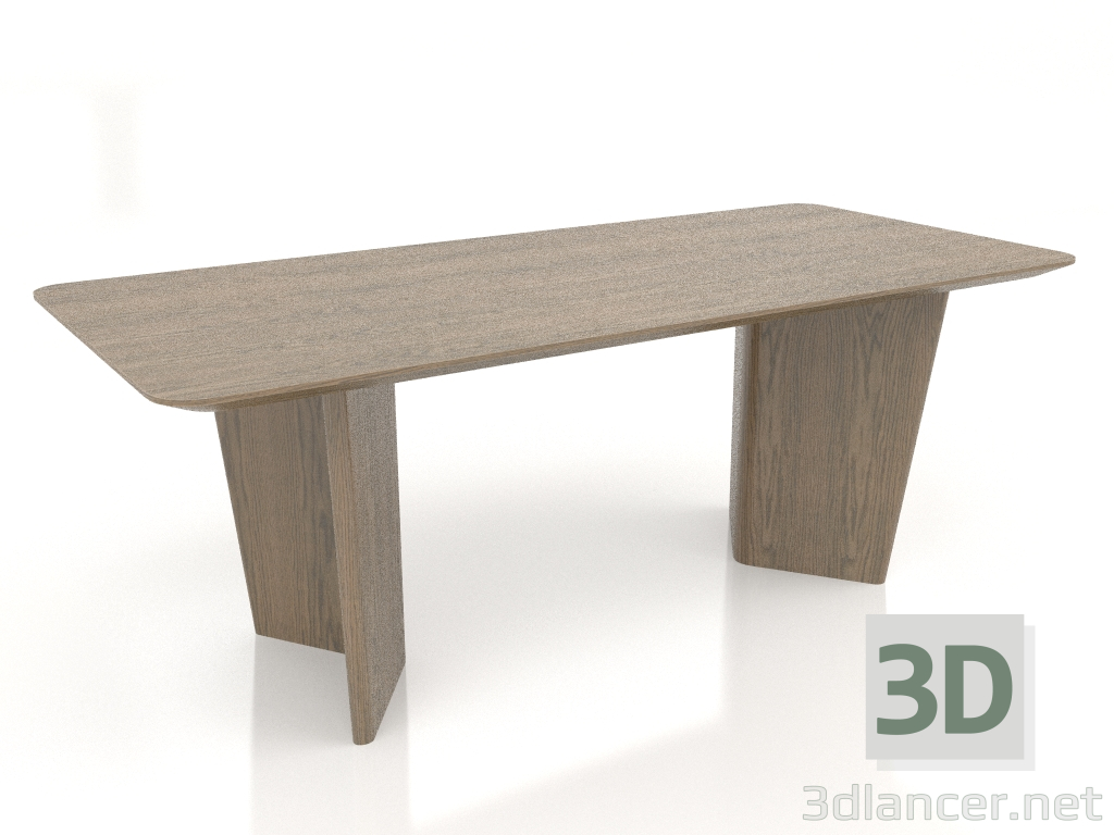 modèle 3D Table de salle à manger, finition placage chêne L (200x90x75 cm) - preview
