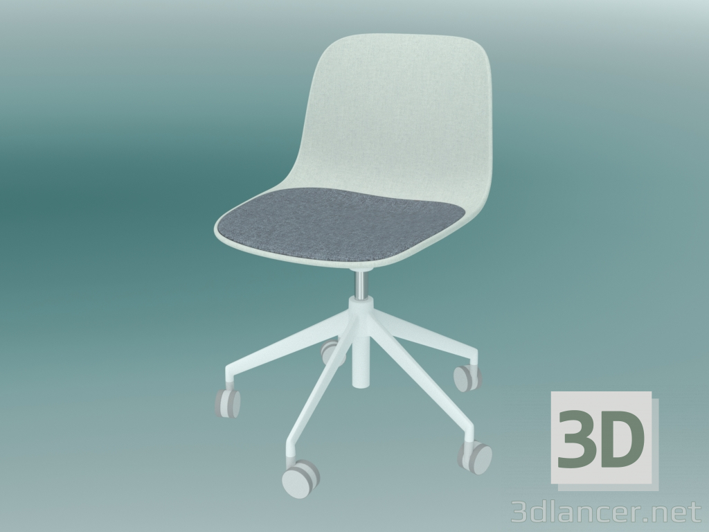 3D Modell Stuhl mit SEELA-Rollen (S340 mit Polsterung) - Vorschau