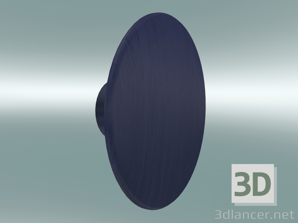 3D Modell Kleiderhaken Dots Wood (Ø13 cm, Lila) - Vorschau