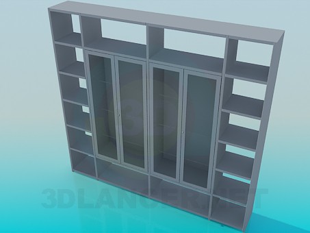 modelo 3D Aparador con estantes - escuchar modelo 3D Aparador con estantes - escuchar