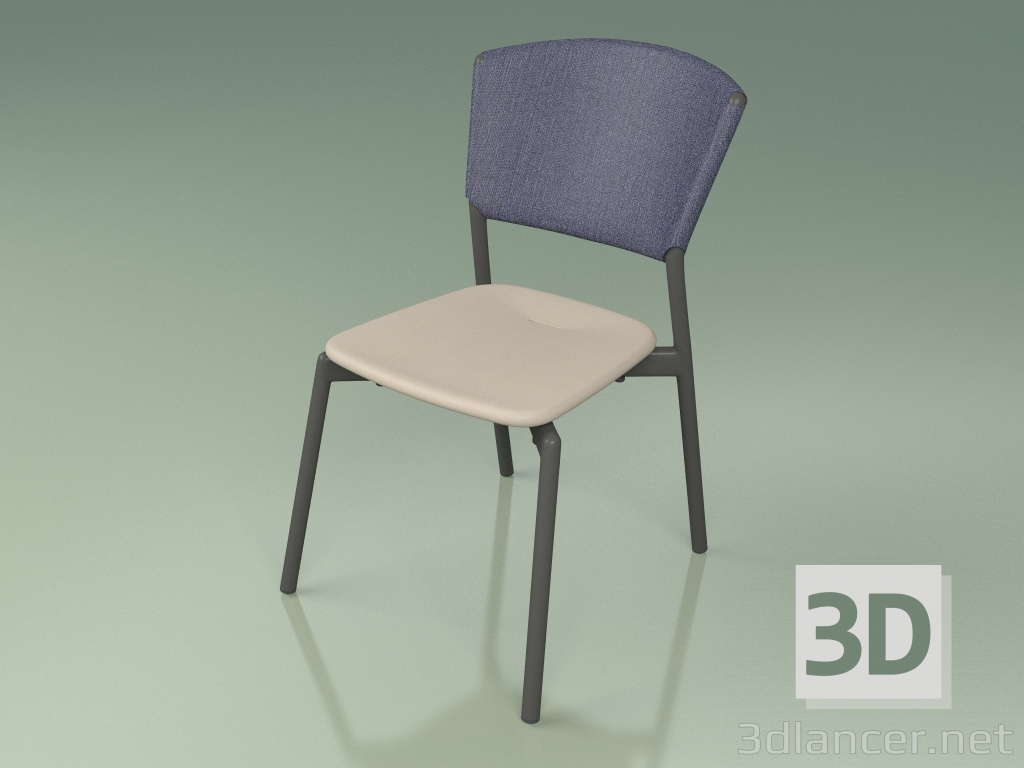 modello 3D Sedia 020 (Metallo Fumé, Blu, Mole in Resina Poliuretanica) - anteprima