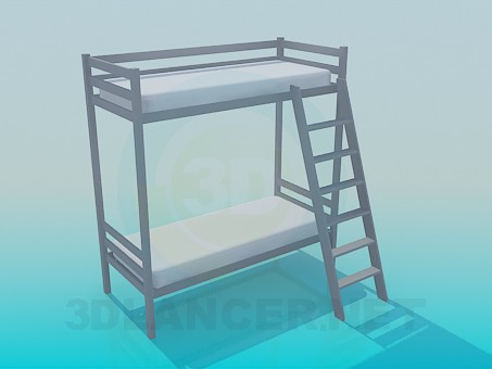 3D Modell Etagenbett mit Leiter - Vorschau