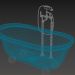 3d Bathtub with mixer model buy - render