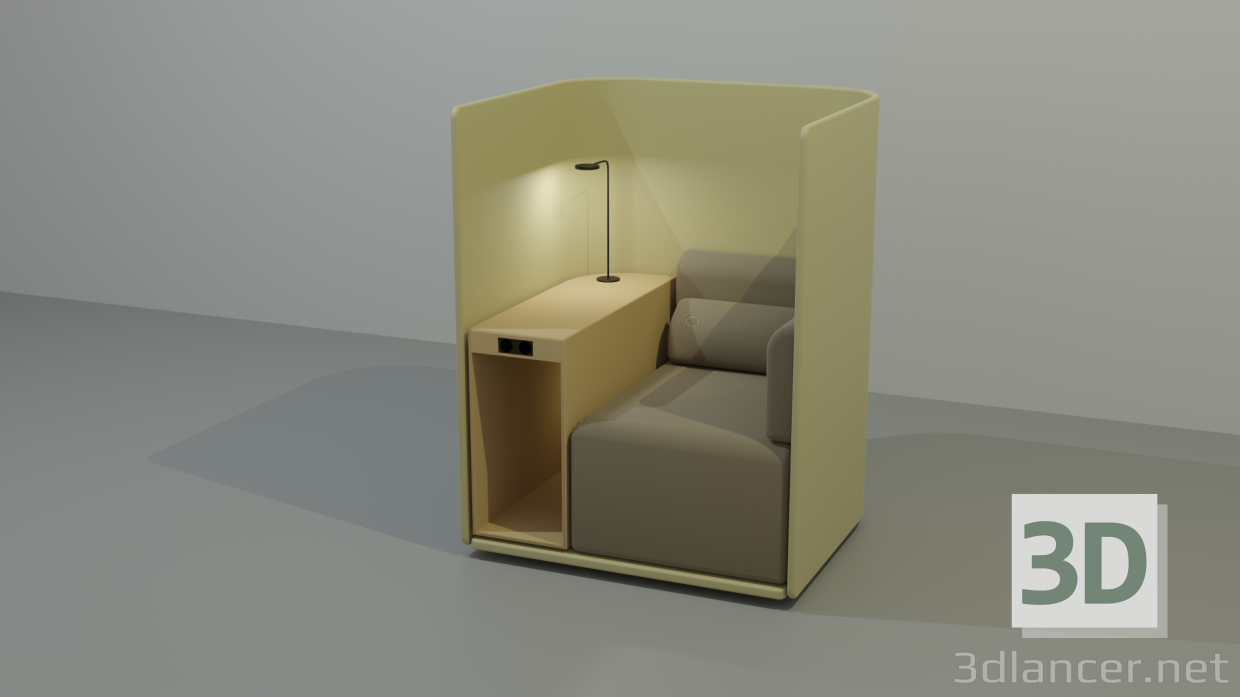 3D modeli köşe kanepe - önizleme