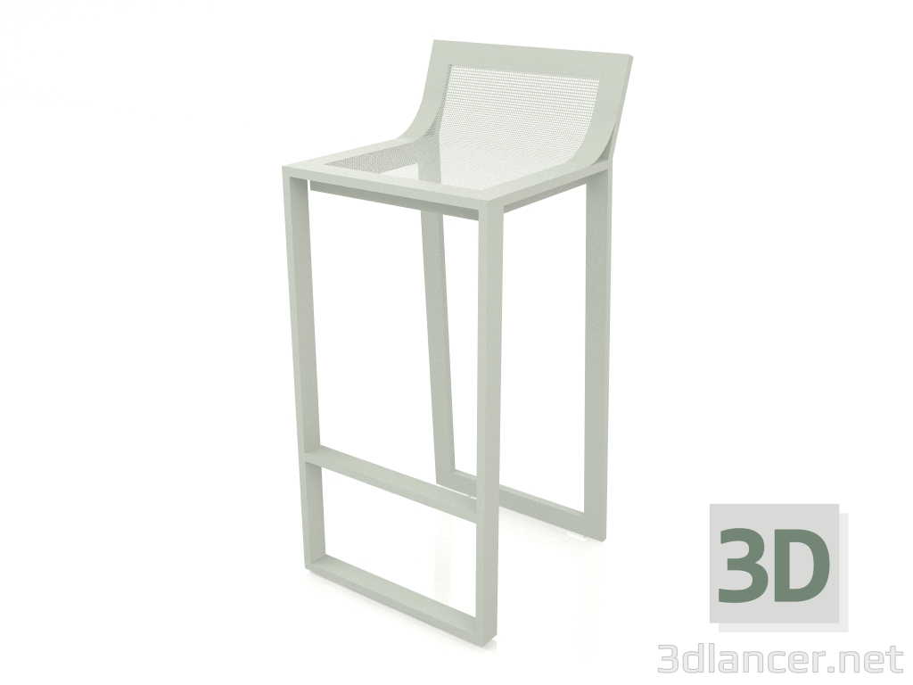 modello 3D Sgabello alto con schienale alto (Grigio cemento) - anteprima