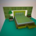 3d model juego de dormitorio - vista previa