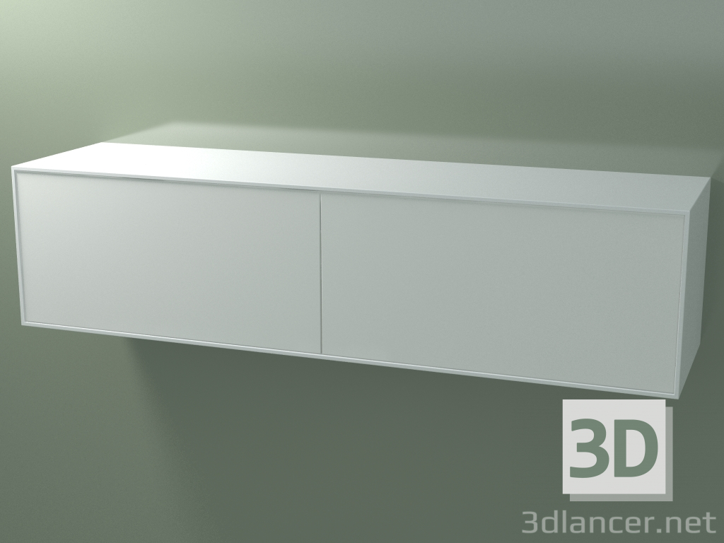 3D Modell Doppelbox (8AUGÂB03, Gletscherweiß C01, HPL P01, L 192, P 50, H 48 cm) - Vorschau