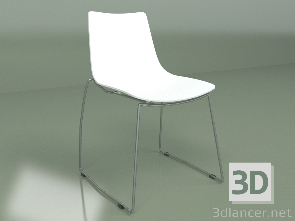 3D Modell Stuhl Cafeteria (weiß) - Vorschau