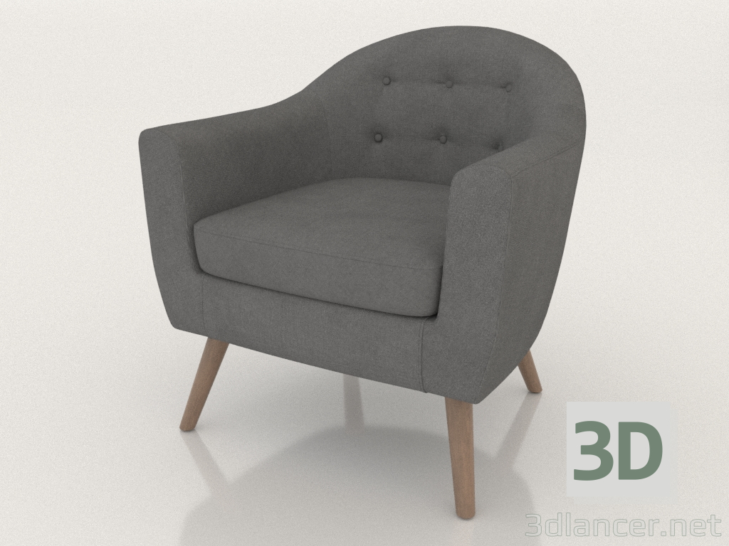 3D Modell Sessel Florence (dunkelgrau) - Vorschau