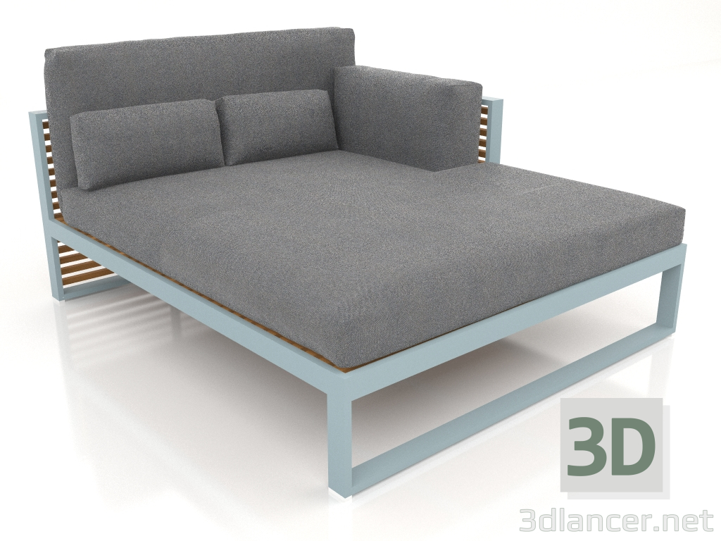 3d model XL modular sofa, section 2 right, high back, artificial wood (Blue gray) - preview