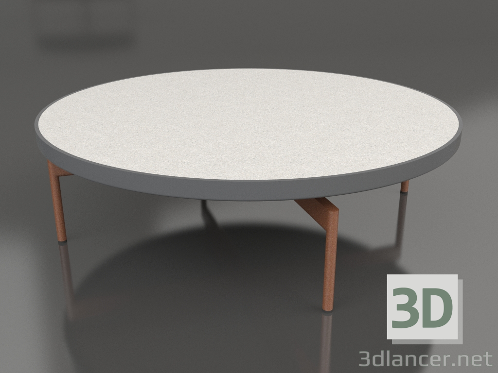 modello 3D Tavolino rotondo Ø120 (Antracite, DEKTON Scirocco) - anteprima
