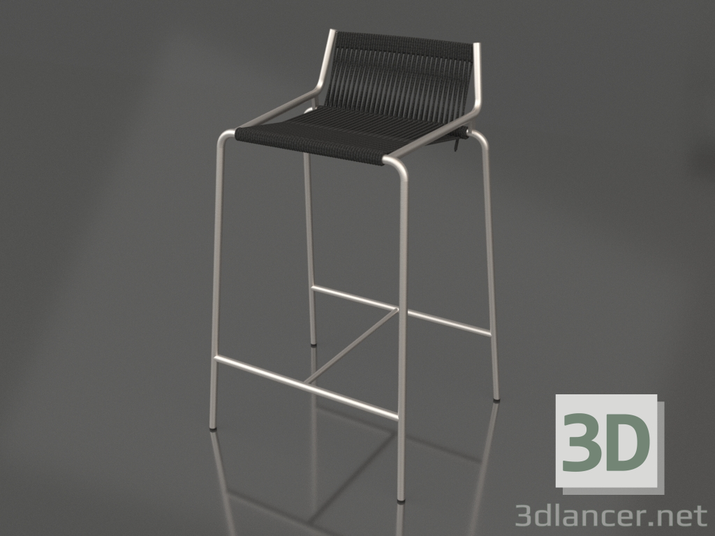 3D modeli Yarı bar sandalyesi Noel H67 (Çelik Tabanlı, Siyah Bayraklı Mandar) - önizleme