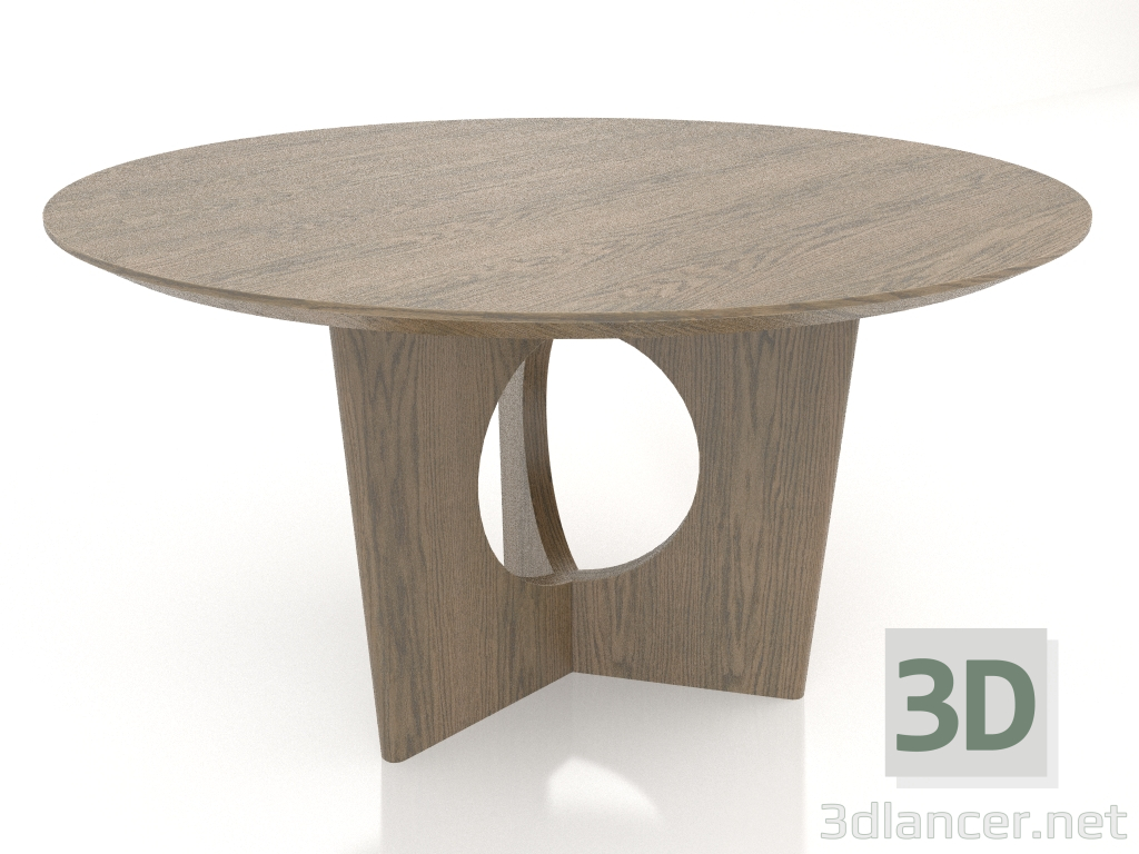 modèle 3D Table de salle à manger, finition placage chêne L (H75 P138 cm) - preview