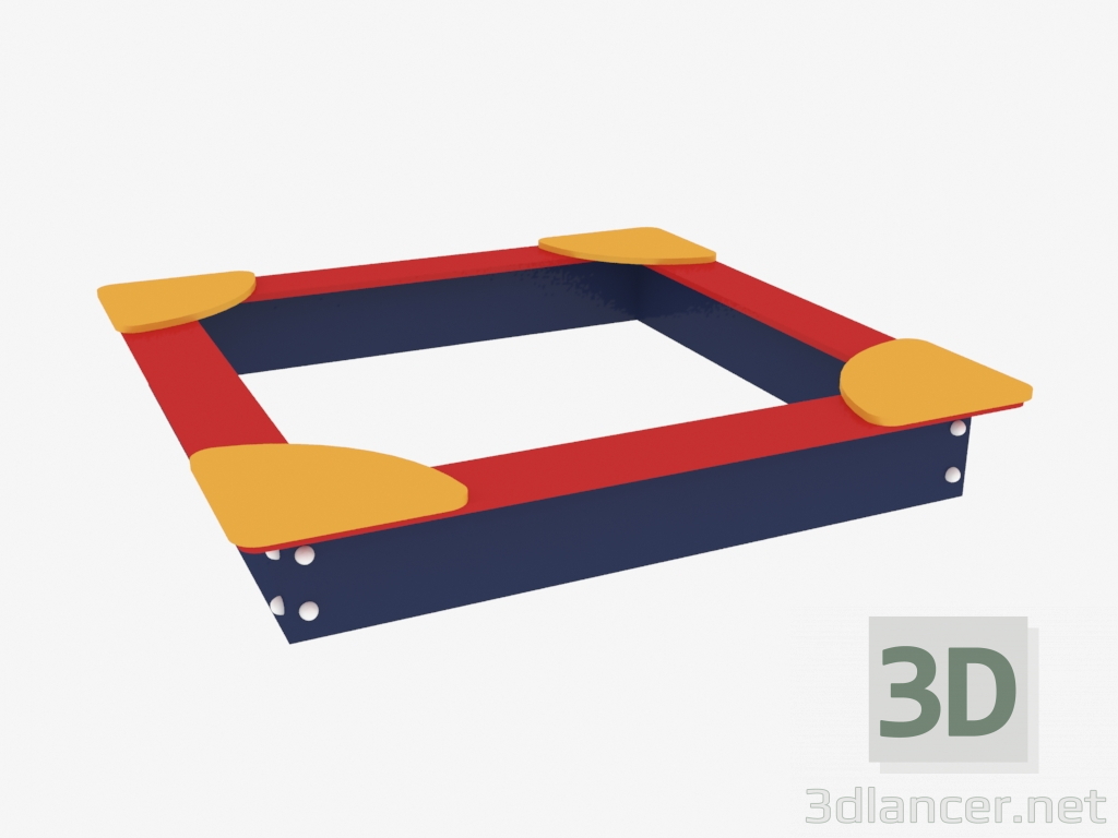 3d модель Детская игровая песочница 2×2×0,2 м (5302) – превью
