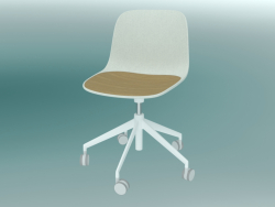 Cadeira com rodízios SEELA (S340 com estofamento e guarnição de madeira)